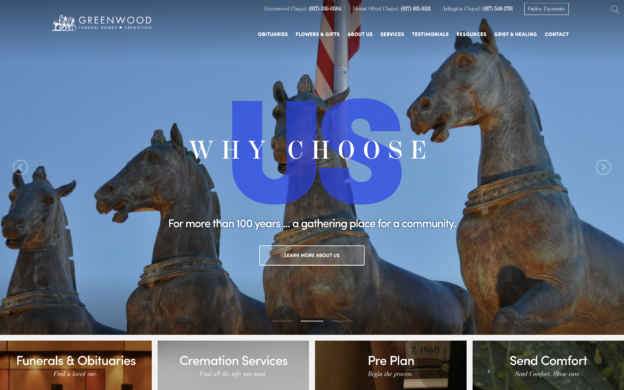 Greenwood Funeral Home website via f1Connect