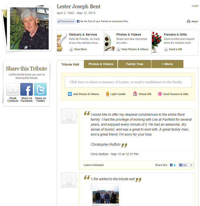 social memorial website 2